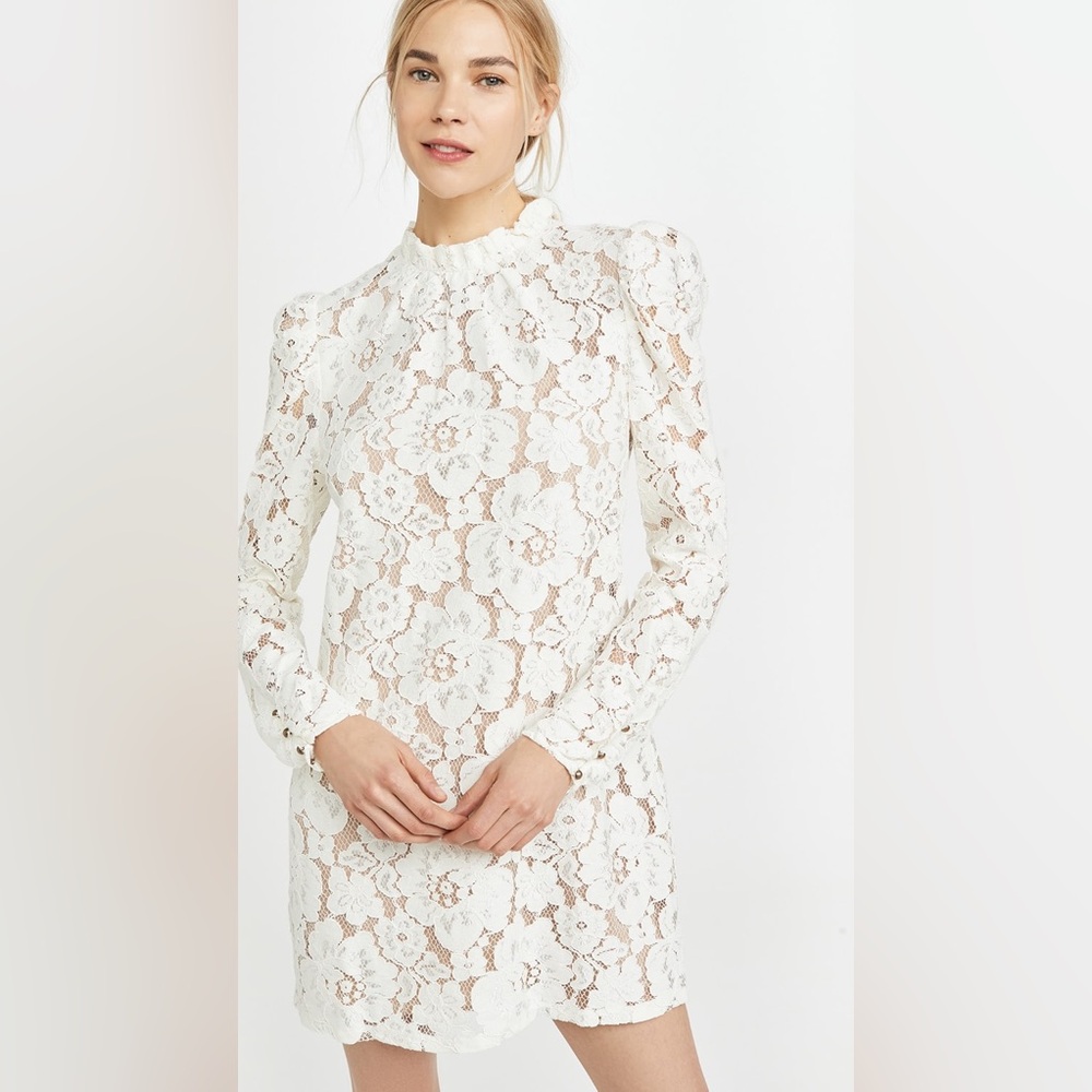 WAYF Emma Puff Sleeve Lace Dress